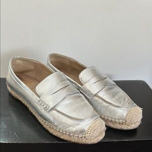 Sam Edelman Silver Espadrille Shoes with Classic Design